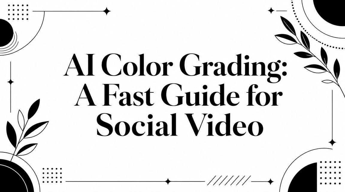 AI Color Grading: A Fast Guide for Social Video