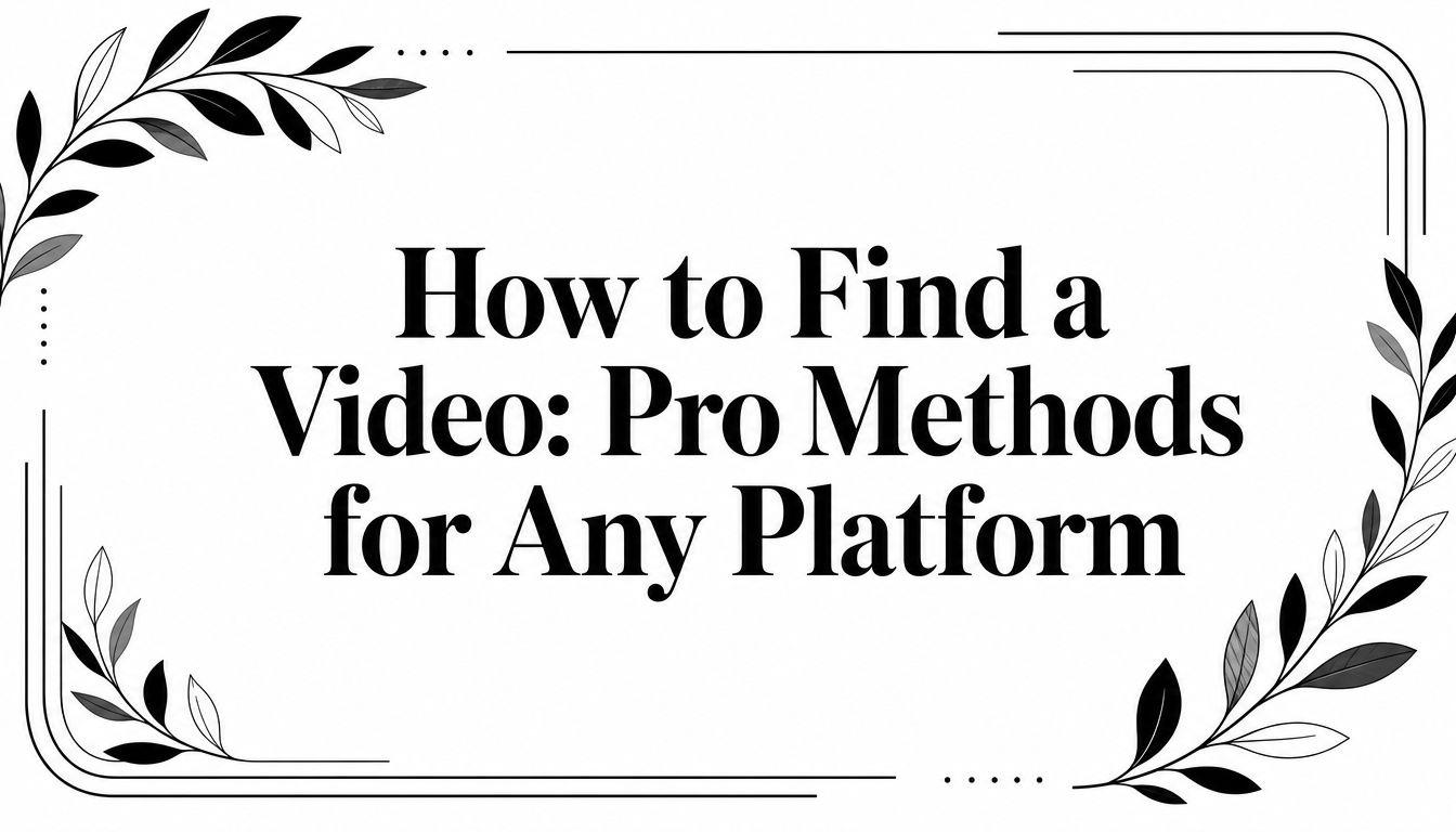 How to Find a Video: Pro Methods for Any Platform