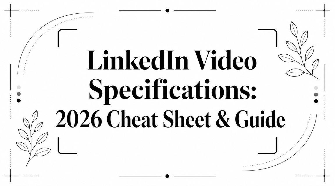 LinkedIn Video Specifications: 2026 Cheat Sheet & Guide